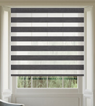 Dallas Black Blackout Day and Night Blind with Ultra Fine Voile