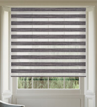 Denver Black Textured Day and Night Blind with Linear Extra Fine Voile