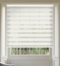 Denver Cream Textured Day and Night Blind with Linear Extra Fine Voile