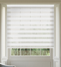 Denver Ivory Textured Day and Night Blind with Linear Extra Fine Voile