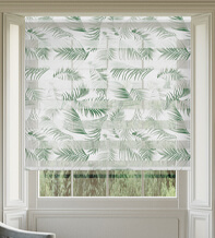 Eden Green Floral Day and Night Blind with Ultra Fine Patterned Voile