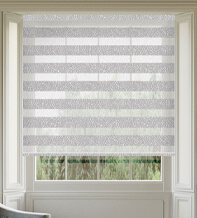 Edina Grey Geometric Patterned Day and Night Blind with Ultra Fine Patterned Voile