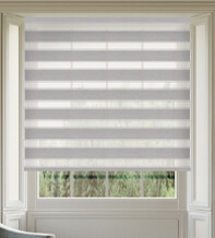 El Paso Silver Woven Blackout Day and Night Blind with Ultra Fine Voile