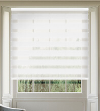 El Paso White Woven Blackout Day and Night Blind with Ultra Fine Voile