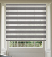 El Paso Charcoal Woven Blackout Day and Night Blind with Ultra Fine Voile