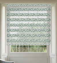 Everest Green Abstract Day and Night Blind with Ultra Fine Patterned Voile