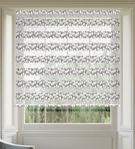 Everest Grey Abstract Day and Night Blind with Ultra Fine Patterned Voile