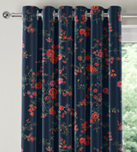 Cath Kidston Millfield Blossom Navy - Designer Curtains