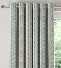 Cath Kidston Wiggle Rose Blue - Designer Curtains
