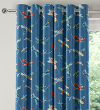 Cath Kidston Planes Mid Blue – Designer Curtains