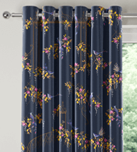 Sara Miller Birds & Gate Deep Navy – Designer Curtains