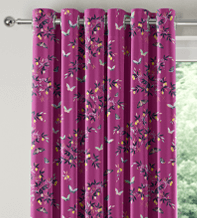 Sara Miller Butterflies & Trellis Purple – Designer Curtains