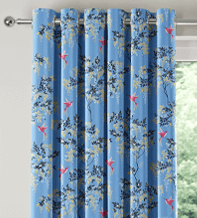 Sara Miller Hummingbird Cornflower Blue – Designer Curtains