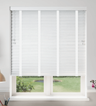 Morgan 50 Bamboo White - 50mm Slat Wooden Blind White Tape