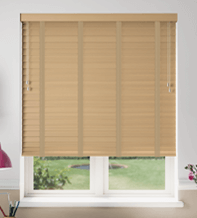 Morgan 50 Birch - 50mm Slat Wooden Blind Hessian Tape