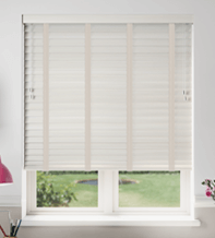 Morgan 50 Ivory Oak - 50mm Slat Wooden Blind Mist Tape