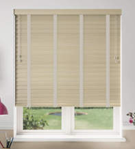 Morgan 50 Satin Oak - 50mm Slat Wooden Blind Mist Tape