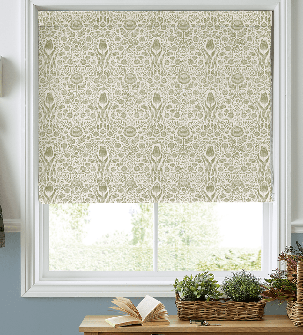 Laura Ashley Ashstead Damask Olive – Designer Roman Blind