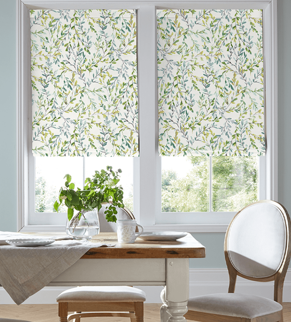 Laura Ashley Brayton Leaves Fresh Green – Designer Roman Blind